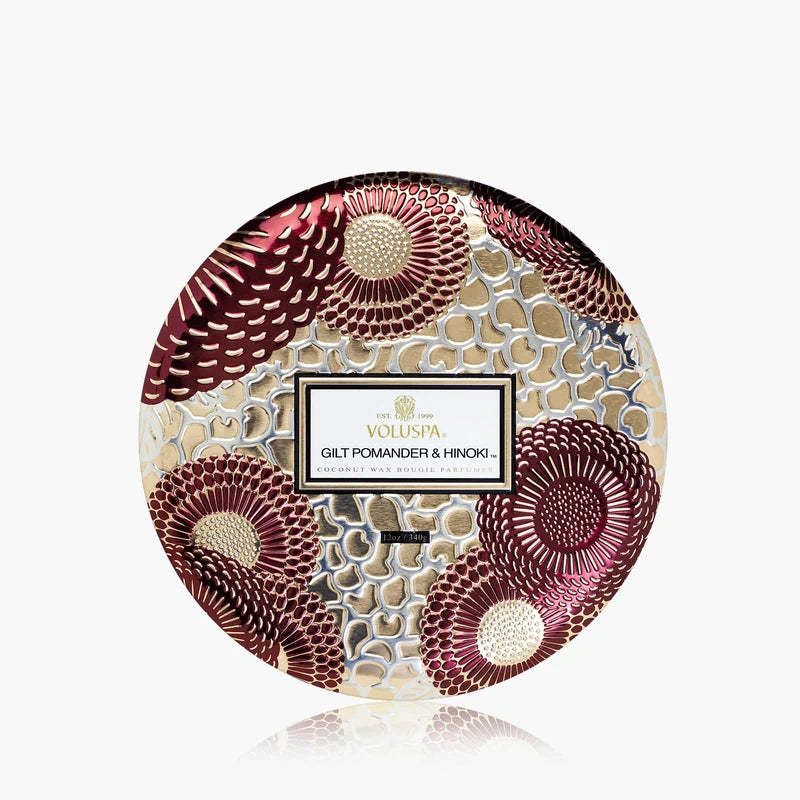 Voluspa Gilt Pomander & Hinoki Candle