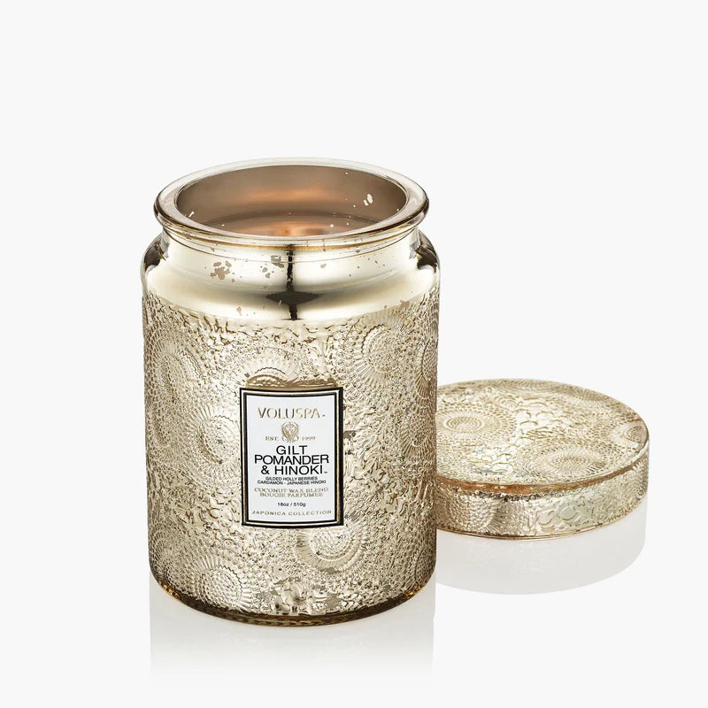 Voluspa Gilt Pomander & Hinoki Candle