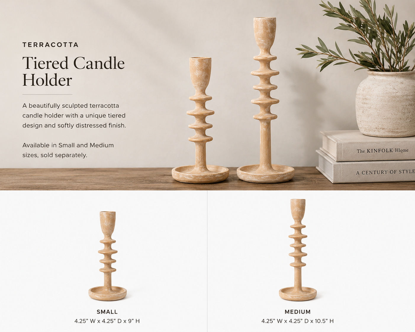 Terracotta Tiered Candle Holder