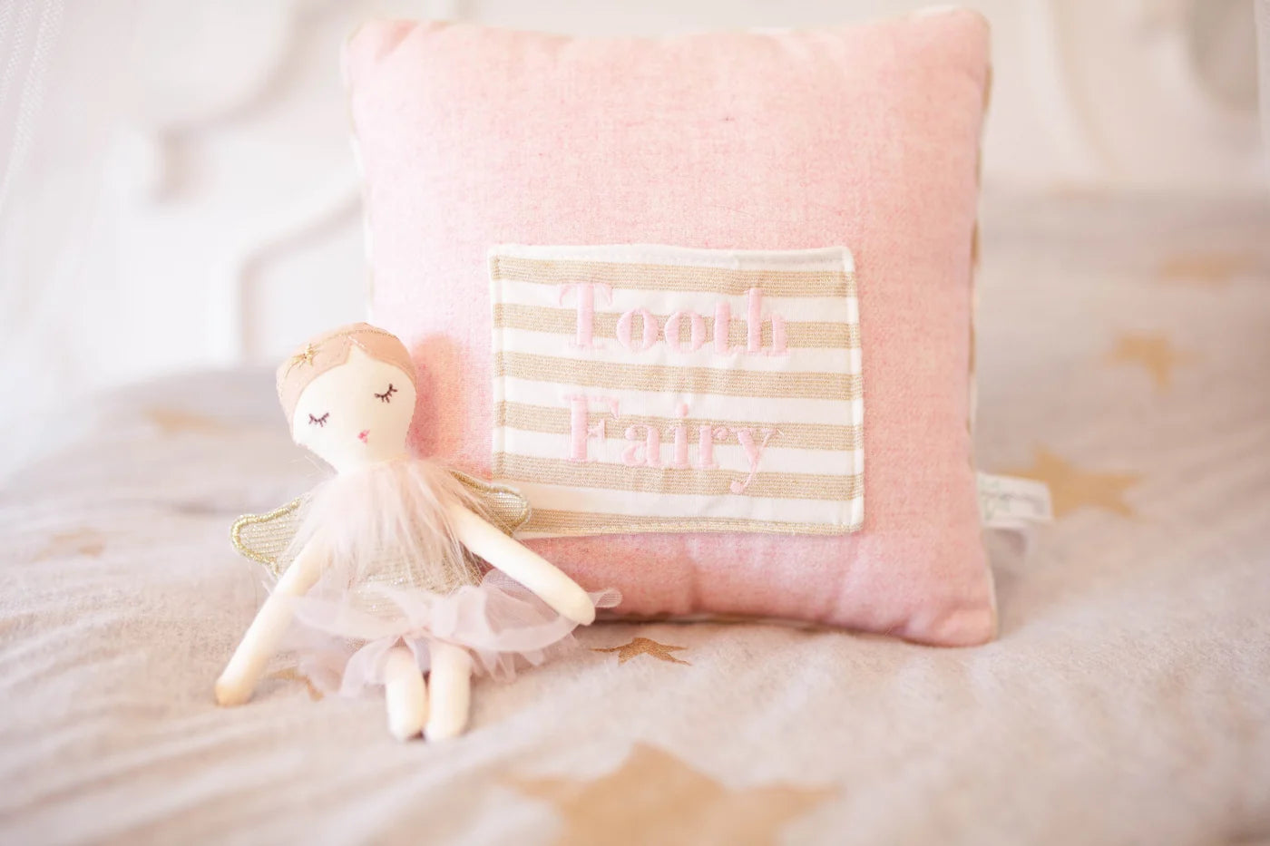 Mon Ami Tooth Fairy Doll and Pillow Set – Pink