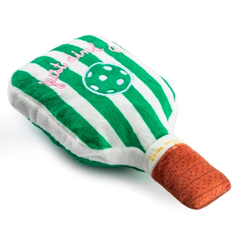 Haute Diggity Dog Green Stripe Pickleball Paddle Plush Dog Toy