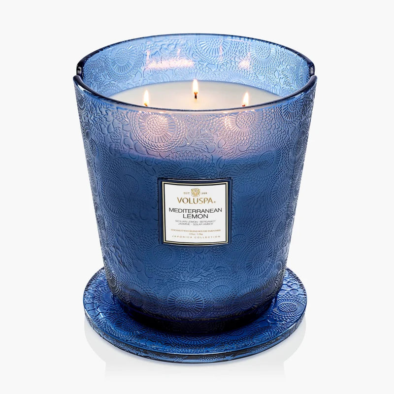 Voluspa Mediterranean Lemon 5-Wick Hearth Candle – 123 oz