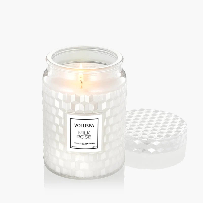 Voluspa Milk Rose Large Jar Candle – 18 oz