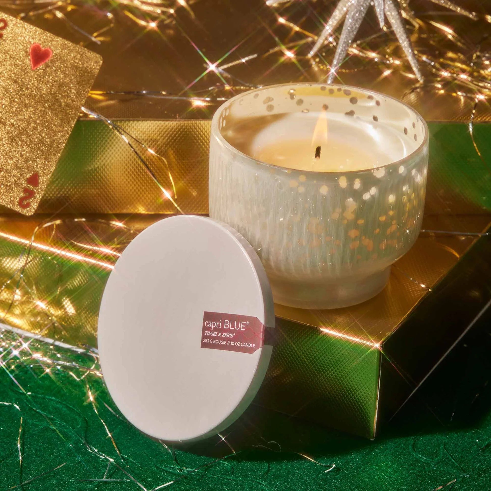 Capri Blue Tinsel & Spice Mercury Holiday Inverted Candle