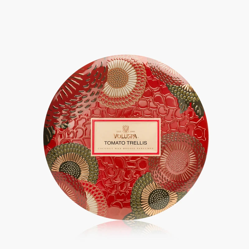 Voluspa Tomato Trellis 3-Wick Tin Candle – 12 oz