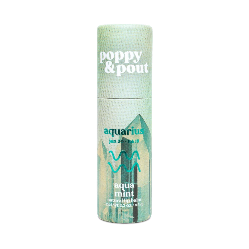 Poppy & Pout Cosmic Crystal Aquarius Aqua Mint Lip Balm