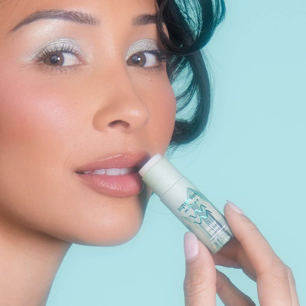 Poppy & Pout Cosmic Crystal Aquarius Aqua Mint Lip Balm