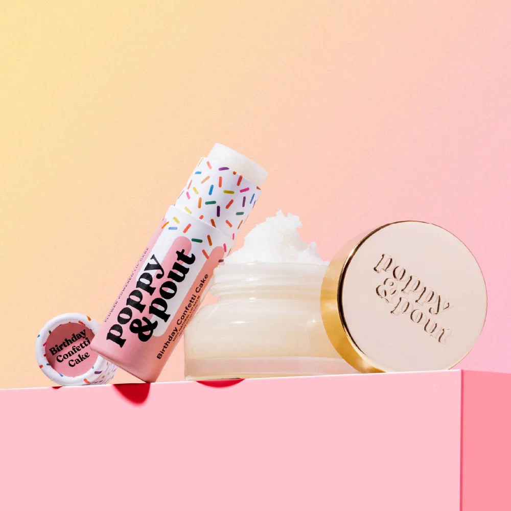 Poppy & Pout Birthday Confetti Cake Lip Care Duo