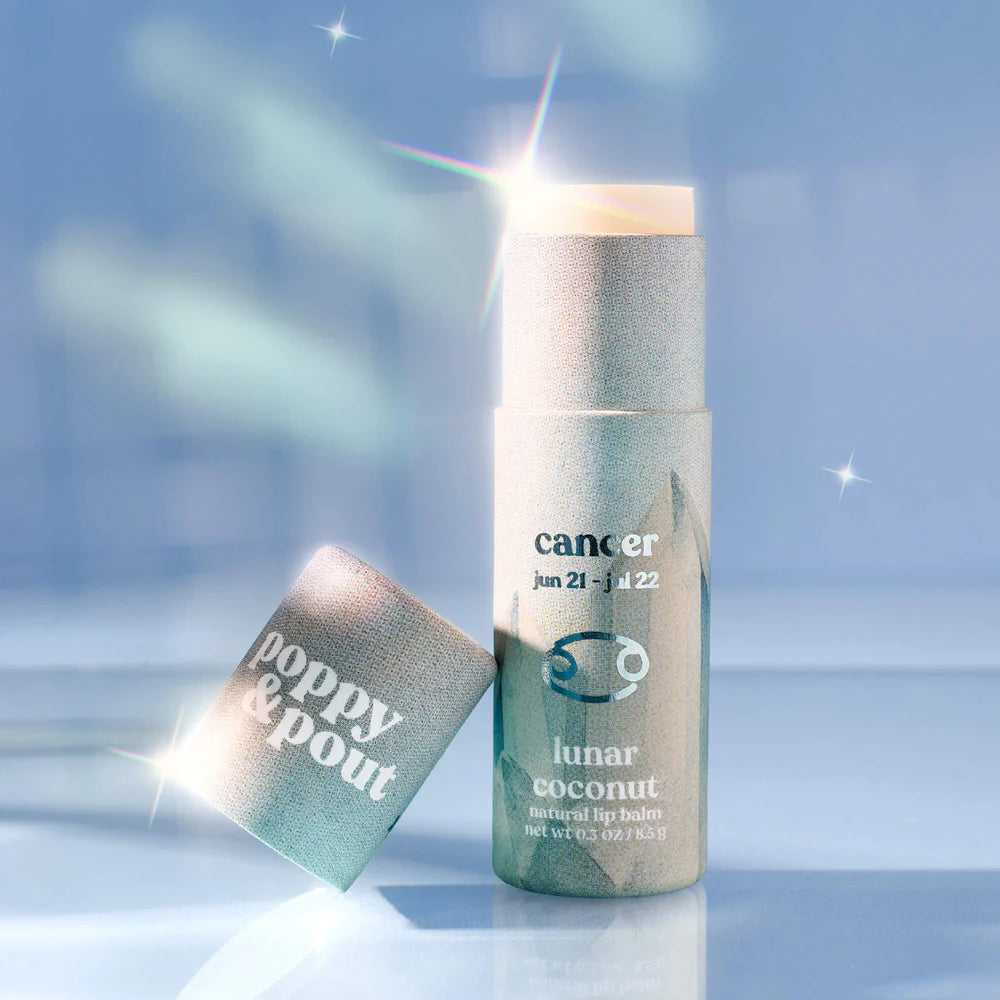 Poppy & Pout Cosmic Crystal Cancer Lunar Coconut Lip Balm