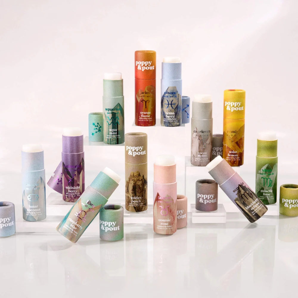 Poppy & Pout Cosmic Crystal Capricorn Cocoa Moon Lip Balm