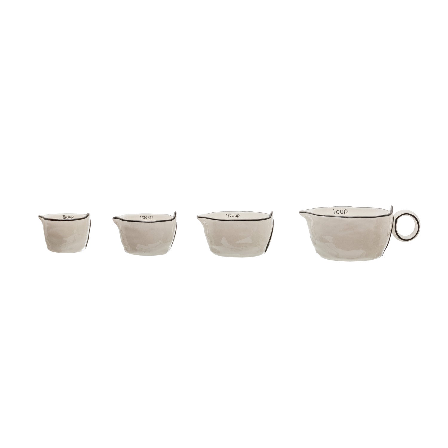 Black & White Stoneware Measuring Cups – Set of 4