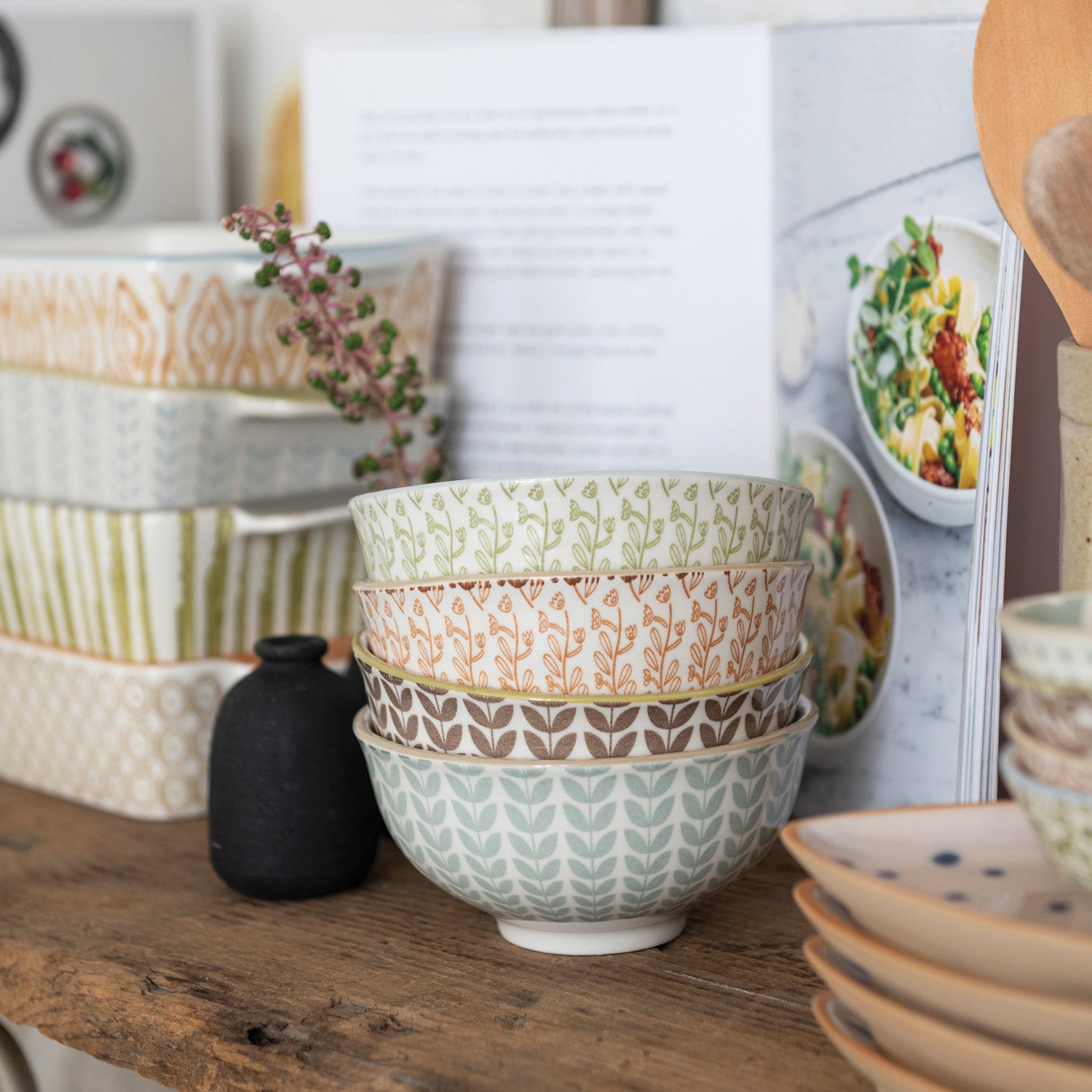 Patterned Stoneware Snack Bowl – Assorted Styles