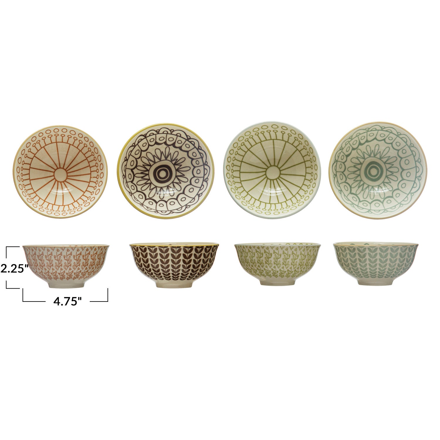 Patterned Stoneware Snack Bowl – Assorted Styles