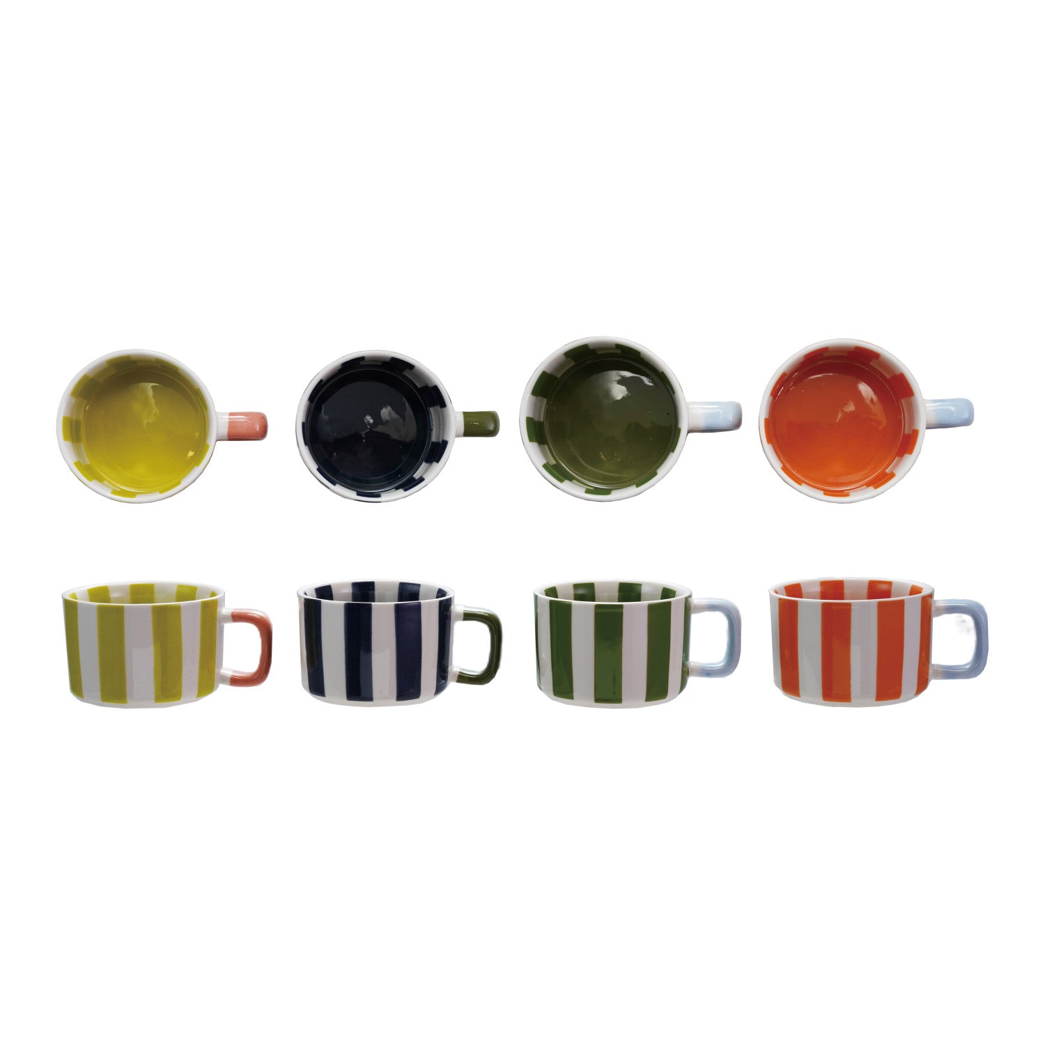 Color Pop Hand-Painted Striped Mug – 14 oz
