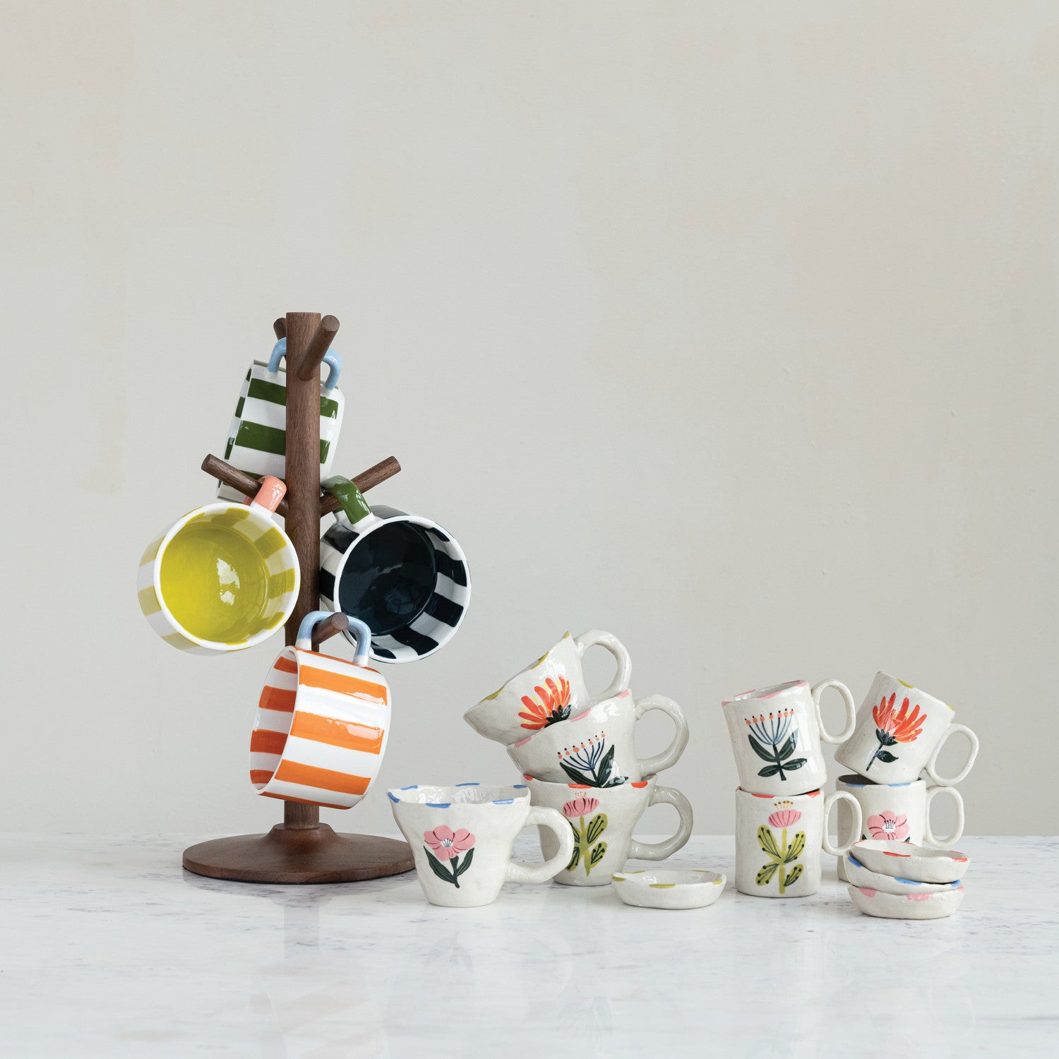 Garden Party Hand-Painted Floral Mug – 10 oz