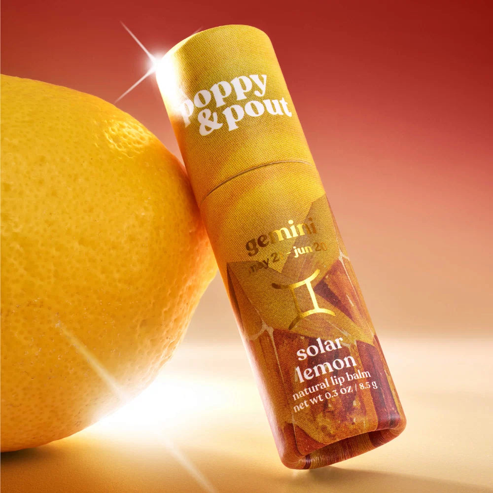 Poppy & Pout Cosmic Crystal Gemini Solar Lemon Lip Balm