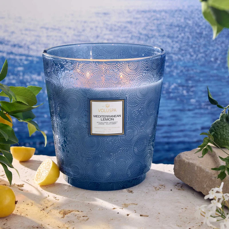Voluspa Mediterranean Lemon 5-Wick Hearth Candle – 123 oz