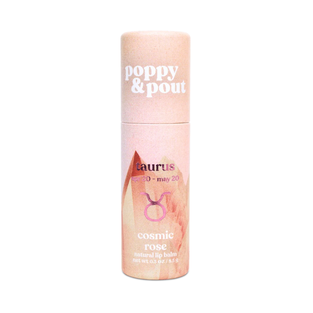 Poppy & Pout Cosmic Crystal Tauras Cosmic Rose Lip Balm