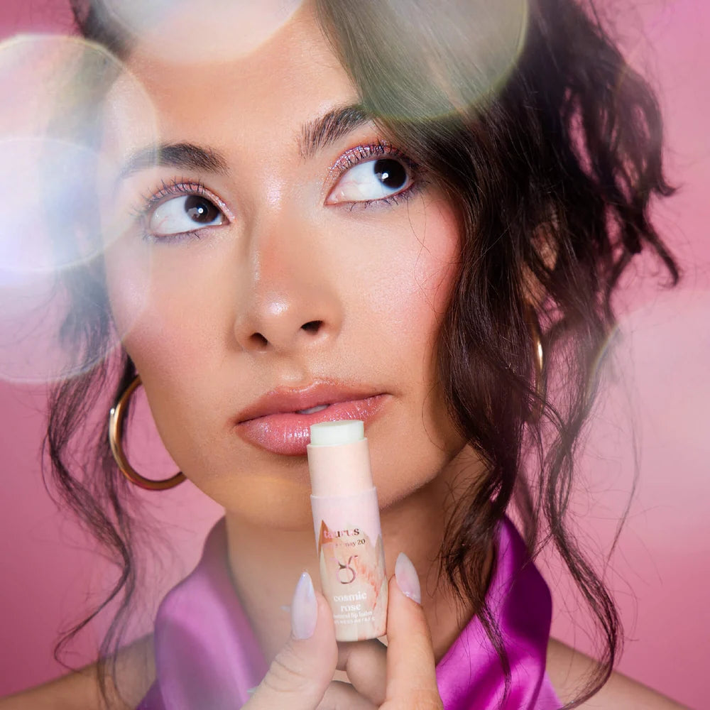 Poppy & Pout Cosmic Crystal Tauras Cosmic Rose Lip Balm
