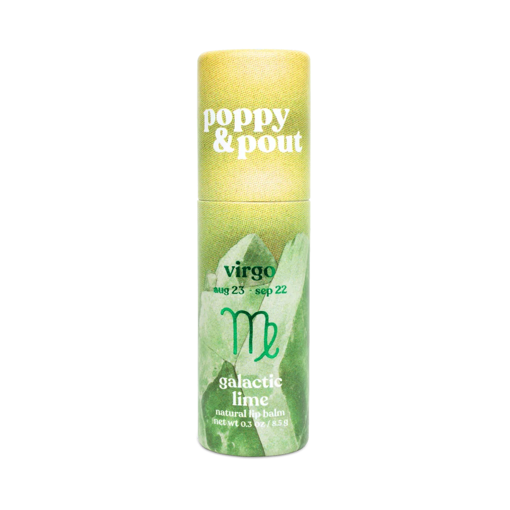 Poppy & Pout Cosmic Crystal Virgo Galatic Lime Lip Balm